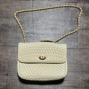 Bally Ivory Quilted Crossbody Bag